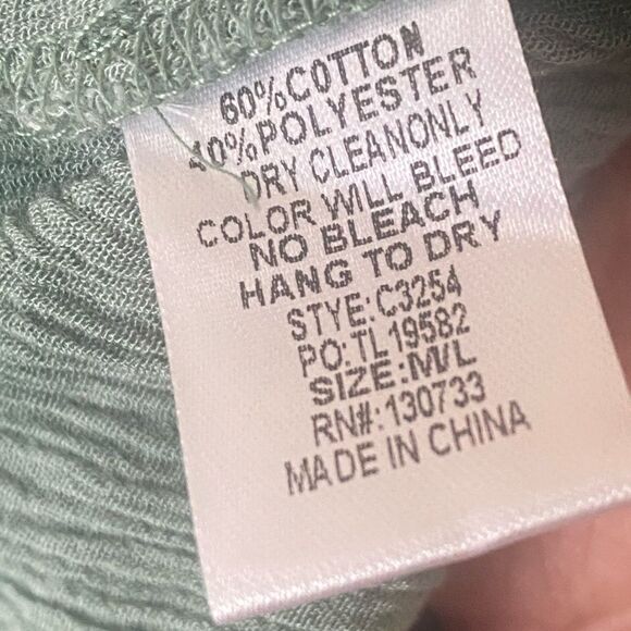 Umgee Green Boho Hippie Tie Dye Blouse. Size Large. - Picture 8 of 8